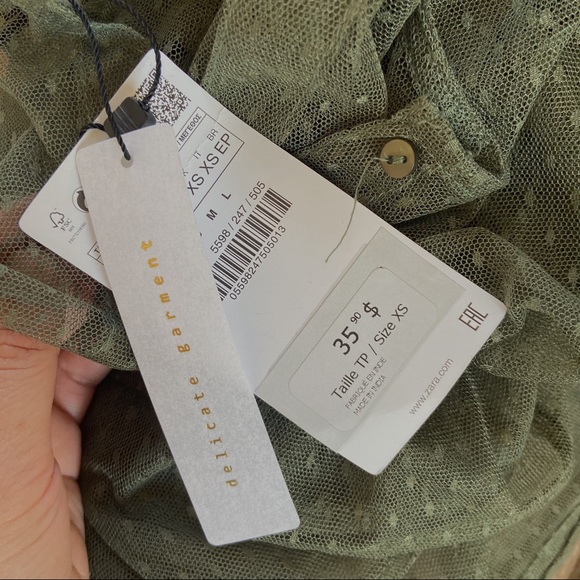 Flower Embroidered Mesh ZARA top - Picture 6 of 6